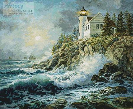 cross stitch pattern Bass Harbor Lighthouse