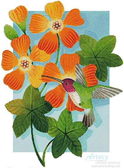 cross stitch pattern Beija Flor Orange