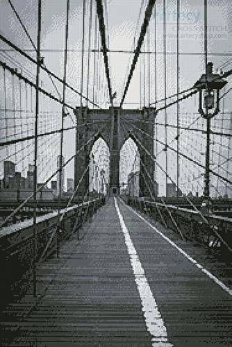 cross stitch pattern Brooklyn Bridge (Black and White)
