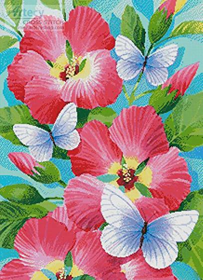 cross stitch pattern Butterfly Violet