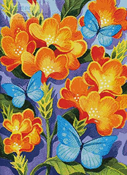 cross stitch pattern Butterfly Blue