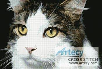 cross stitch pattern Cat Close Up 2