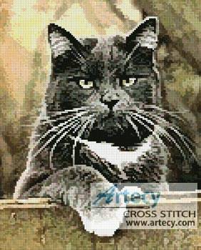 cross stitch pattern Cat on a Fence