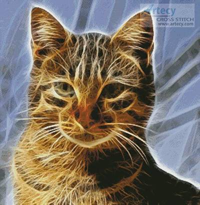 cross stitch pattern Cat Fractal