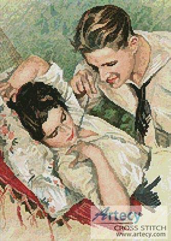 cross stitch pattern Caught Napping