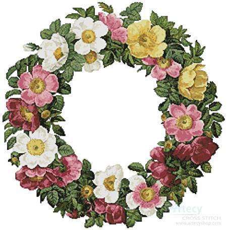 cross stitch pattern Christmas Roses