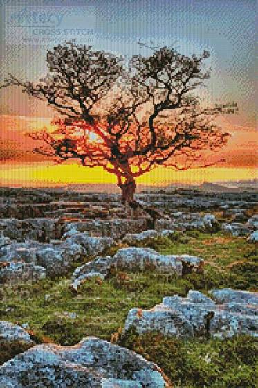 cross stitch pattern Dales Dusk