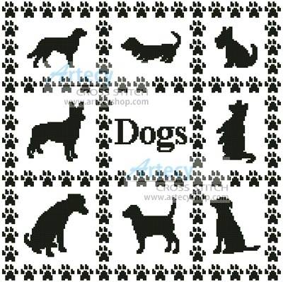 cross stitch pattern Dog Sampler