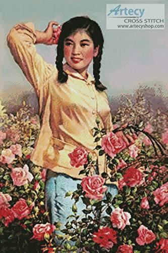 cross stitch pattern Field of Roses