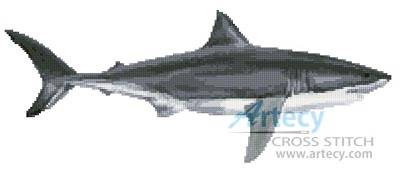 cross stitch pattern Great White Shark