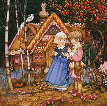 cross stitch pattern Hansel and Gretel