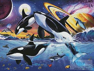 cross stitch pattern Fantasy Whales