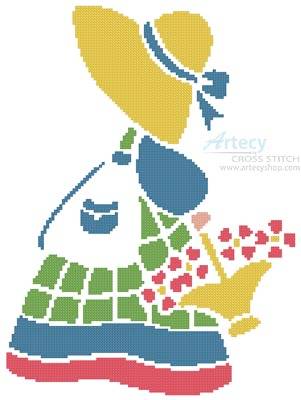 cross stitch pattern Sunbonnet Sue 2