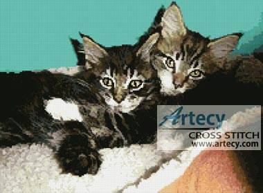 cross stitch pattern Kittens Photo