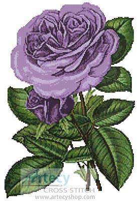 cross stitch pattern Lavender Roses Print