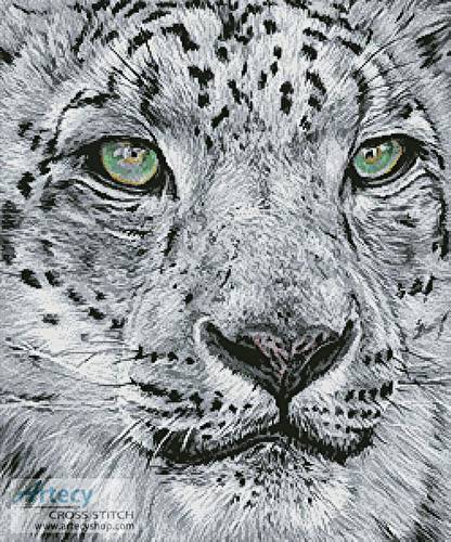 cross stitch pattern Snow Leopard Portrait