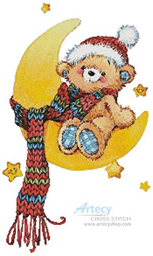cross stitch pattern Bedtime Bear