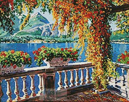 cross stitch pattern Lake Como