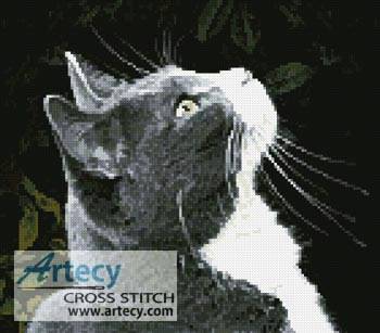 cross stitch pattern Lucky the Cat