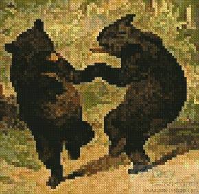 cross stitch pattern Mini Dancing Bears