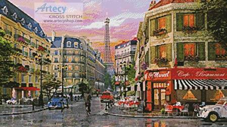 cross stitch pattern Rue Paris