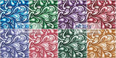 cross stitch pattern Mini Swirl Cushions