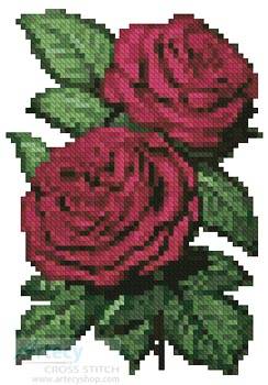cross stitch pattern Mini Pink Roses 5