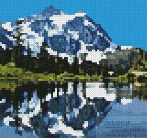 cross stitch pattern Mini Snow Capped Mountains