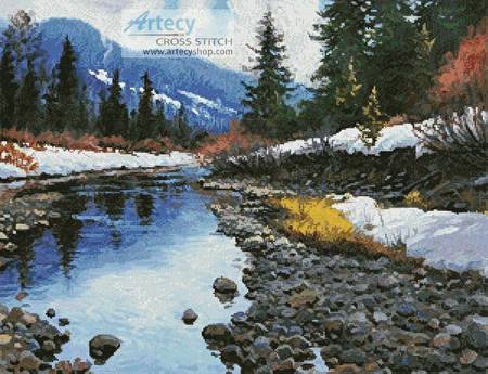 cross stitch pattern Montana Stream