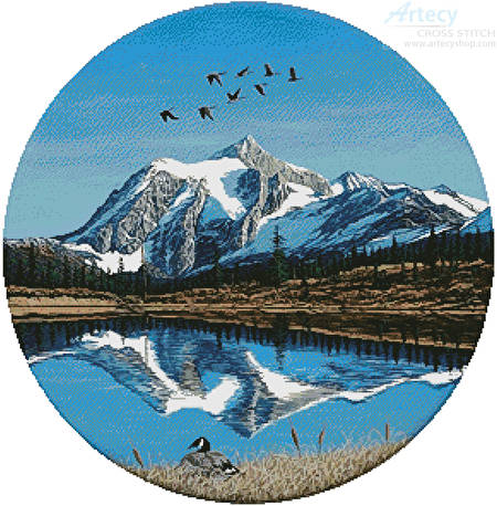 cross stitch pattern Mount Shuksan Round