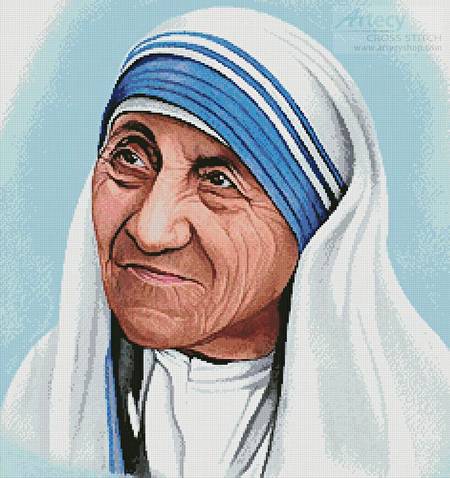 cross stitch pattern Mother Teresa