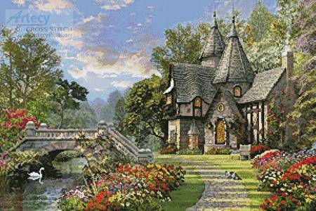cross stitch pattern The Old Waterway Cottage