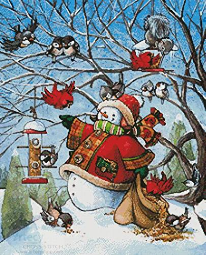 cross stitch pattern Feathered Friends