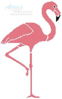 cross stitch pattern Pink Flamingo