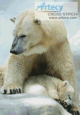 cross stitch pattern Polar Bear and Cub 2