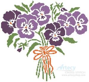 cross stitch pattern Pansy Nosegay