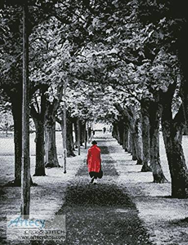 cross stitch pattern Red Coat