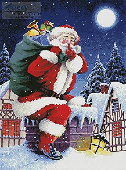 cross stitch pattern Santa's Here