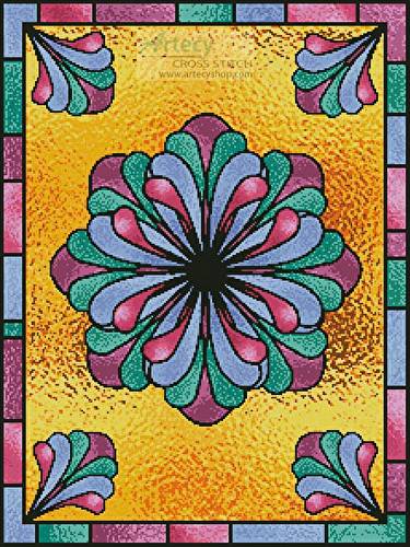 cross stitch pattern Stained Glass Floral 1