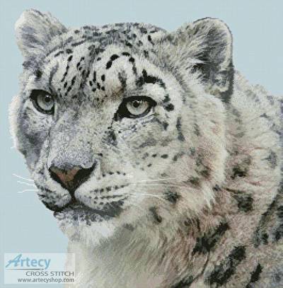 cross stitch pattern Snow Leopard Photo 