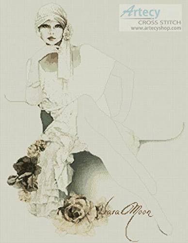 cross stitch pattern Lady on the Sofa (Sara Moon)