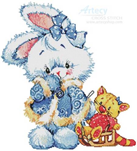 cross stitch pattern Snow Bunny