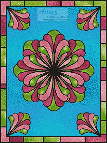 cross stitch pattern Stained Glass Floral 2