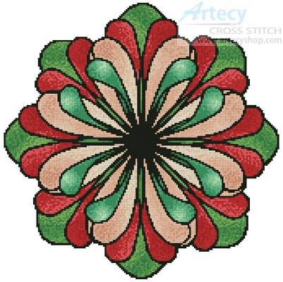 cross stitch pattern Stained Glass Flower