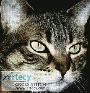 cross stitch pattern Tabby Cat