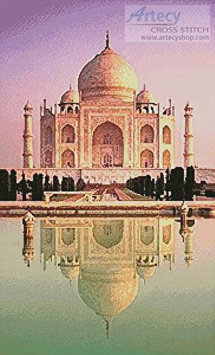 cross stitch pattern Taj Mahal Reflection