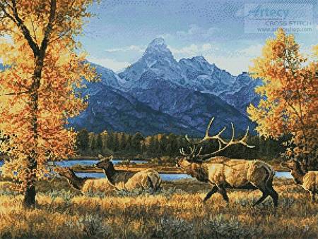 cross stitch pattern Teton Range