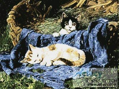 cross stitch pattern Two Kittens