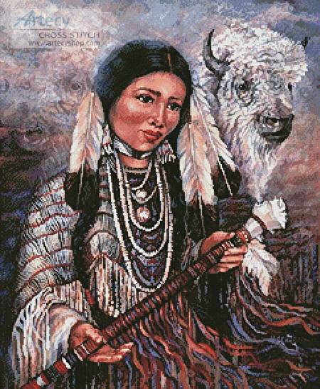 cross stitch pattern White Buffalo Woman