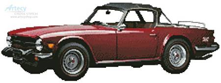 cross stitch pattern 1976 Triumph TR6 Convertible